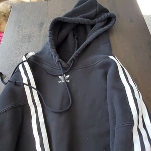 Adidas Black Cropped Hoodie